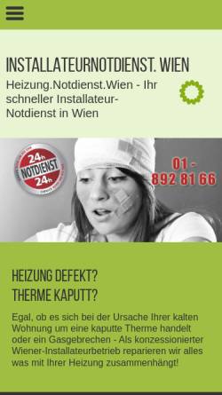 Vorschau der mobilen Webseite heizung-notdienst-wien.at, INEX Installateur Express GmbH