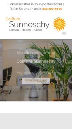 Vorschau der mobilen Webseite coiffure-sunneschy.ch, Coiffure Sunneschy