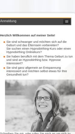 Vorschau der mobilen Webseite www.deinegeburt.at, Martina Arzt-Hofer