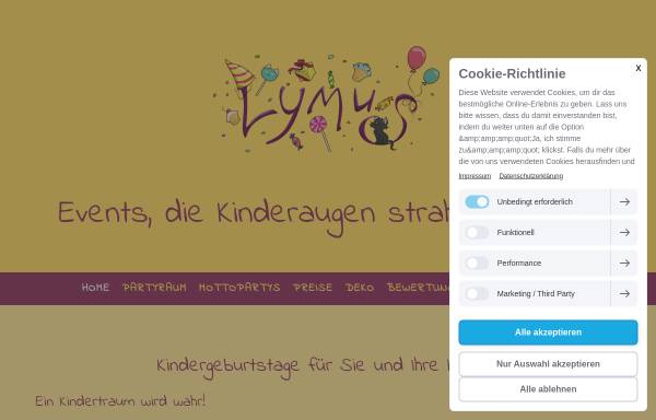 Vorschau von www.lymus-kindergeburtstage.de, Lymus Kindergeburtstage
