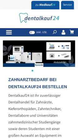 Vorschau der mobilen Webseite www.dentalkauf24.com, Dürrschmidt Dentalhandels GmbH