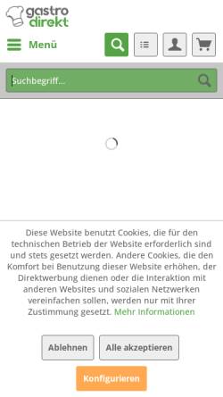 Vorschau der mobilen Webseite gastrodirekt.de, SL-Handels GmbH