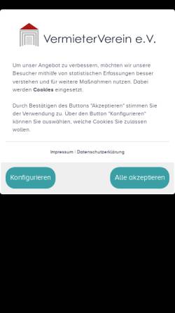 Vorschau der mobilen Webseite www.vermieterverein.de, VermieterVerein e.V.