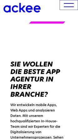 Vorschau der mobilen Webseite www.ackee.de, Ackee GmbH
