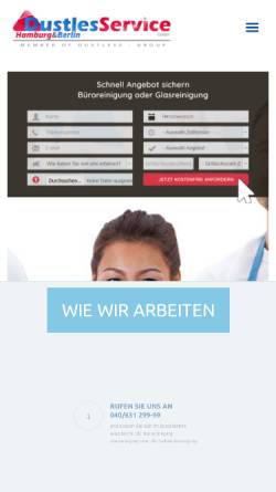 Vorschau der mobilen Webseite dustless-gebaeudereinigung.de, DustlesService GmbH