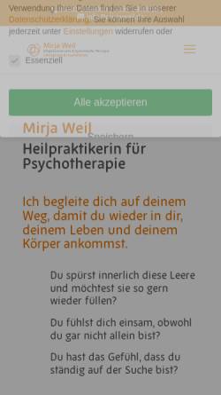 Vorschau der mobilen Webseite www.mirjaweil.de, Heilpraktikerin Mirja Weil