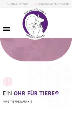 Vorschau der mobilen Webseite www.ein-ohr-fuer-tiere.de, Tierheilpraxis EIN OHR FÜR TIERE®