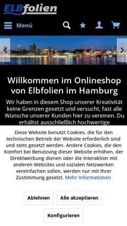 Vorschau der mobilen Webseite www.elbfolien.de, Elbfolien