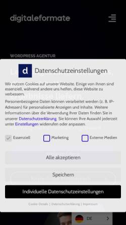 Vorschau der mobilen Webseite digitaleformate.de, digitaleformate