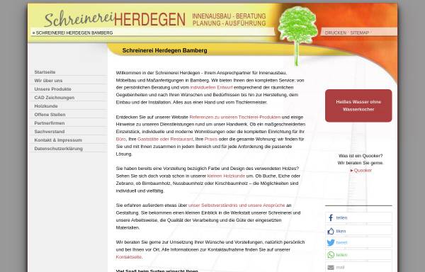 Vorschau von www.schreinerei-herdegen.com, Schreinerei Herdegen