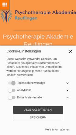Vorschau der mobilen Webseite www.psychotherapie-akademie-reutlingen.de., Psychotherapie Akademie Reutlingen