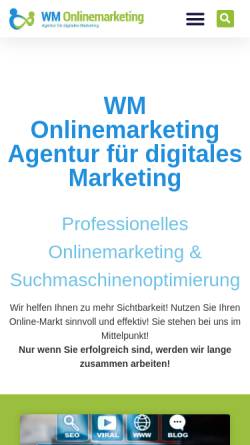 Vorschau der mobilen Webseite www.wm-onlinemarketing.de, WM Onlinemarketing