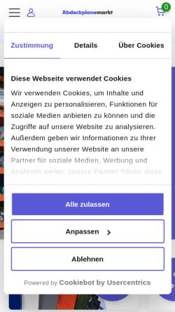 Vorschau der mobilen Webseite www.abdeckplanemarkt.de, Abdeckplane markt