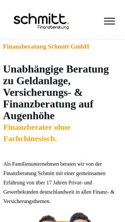 Vorschau der mobilen Webseite finanzberatung-schmitt.de, Finanzberatung Schmitt GmbH
