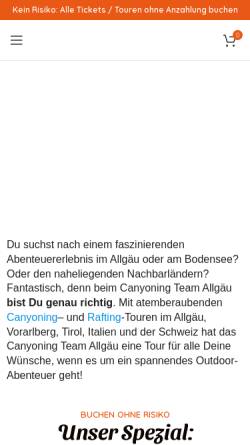 Vorschau der mobilen Webseite canyoning-team.de, Canyoning Team Allgäu
