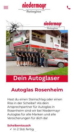 Vorschau der mobilen Webseite www.niedermayr-autoglas.de, Autoglas Niedermayr GmbH