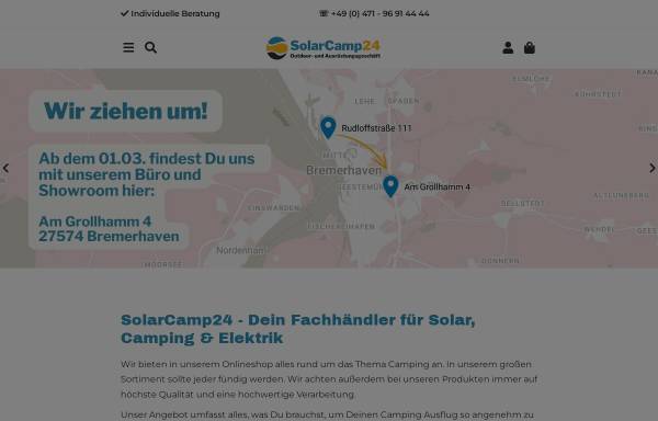 Vorschau von solarcamp24.de, SolarCamp24 GmbH – Outdoor- und Ausrüstungsgeschäft