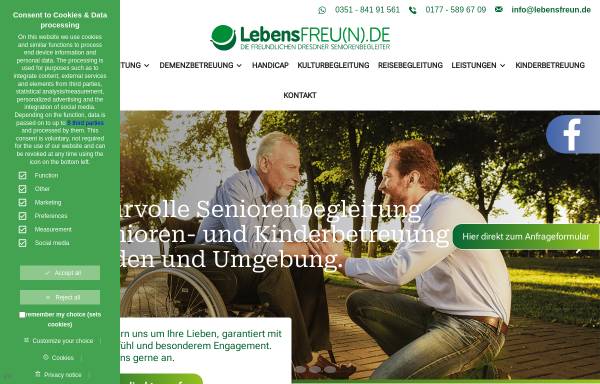 Vorschau von www.lebensfreun.de, LebensFREUNDE- Die freundlichen Dresdner Seniorenbegleiter