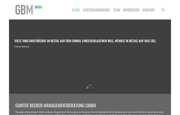 Vorschau von gunter-becker.de, Gunter Becker Managementberatung GmbH