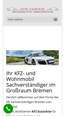 Vorschau der mobilen Webseite sv-laurinat.de, Kfz-Sachverständigenbüro