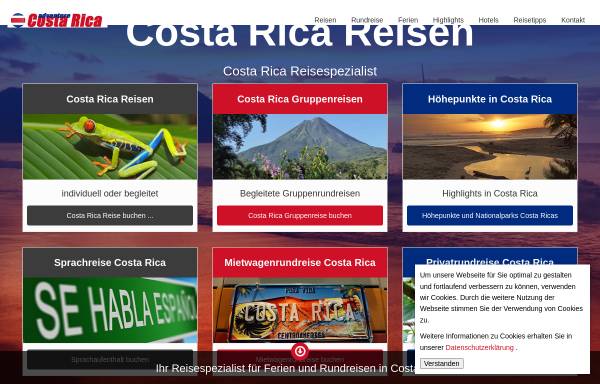 Vorschau von www.adventurecostarica.ch, Reiselade Huttwil Costa Rica Reisen