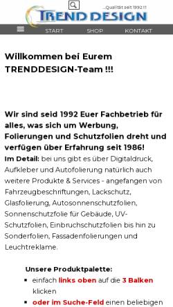 Vorschau der mobilen Webseite www.trenddesign-team.de, TREND DESIGN
