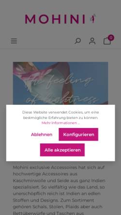 Vorschau der mobilen Webseite www.mohini.de, Mohini