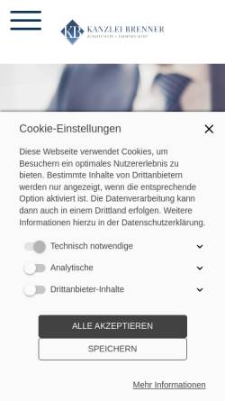Vorschau der mobilen Webseite kanzleibrenner.de, Kanzlei Brenner