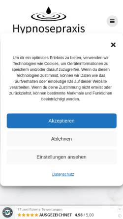 Vorschau der mobilen Webseite heilbronner-hypnose.de, Hypnosepraxis Schwarz