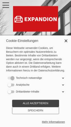 Vorschau der mobilen Webseite expandion.de, Expandion Immobilienconsulting GmbH