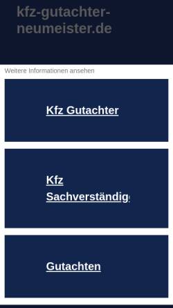 Vorschau der mobilen Webseite kfz-gutachter-neumeister.de, Kfz Sachverständigenbüro B. Neumeister
