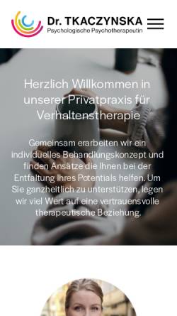 Vorschau der mobilen Webseite www.tkaczynska.de, Psychotherapie Dr. Z. Tkaczynska
