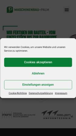 Vorschau der mobilen Webseite maschinenbau-palm.de, Maschinebau-Palm