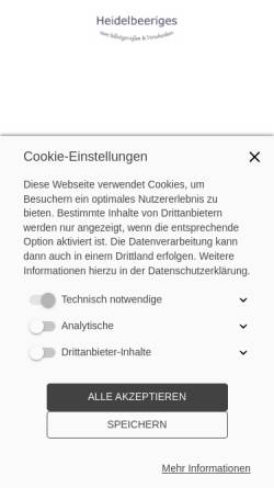Vorschau der mobilen Webseite www.heidelbeer-haus.de, Heidelbeer-Haus