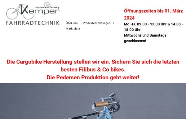 Vorschau von www.kemper-velo.de, Kemper Fahrradtechnik