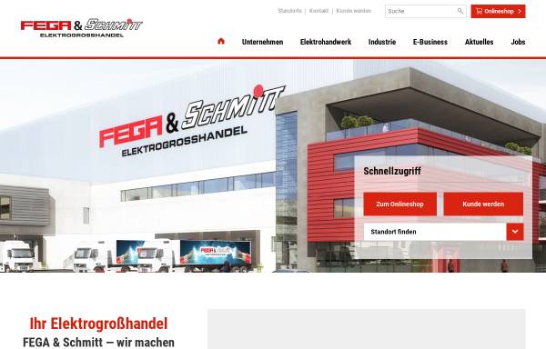 Vorschau von www.fega-schmitt.de, FEGA & Schmitt Elektrogroßhandel GmbH