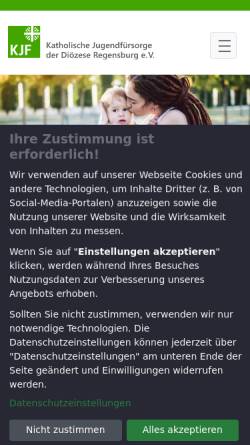 Vorschau der mobilen Webseite www.kjf-regensburg.de, Katholische Jugendfürsorge der Diözese Regensburg e.V.