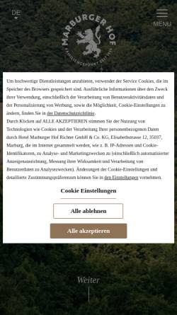 Vorschau der mobilen Webseite www.marburgerhof.de, Marburger Hof