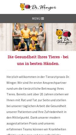 Vorschau der mobilen Webseite www.tierarztpraxis-winger.de, Dr. Winger