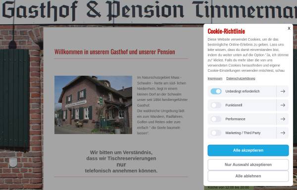 Vorschau von www.gasthof-timmermans.de, Gasthof-Pension Timmermanns