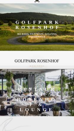 Vorschau der mobilen Webseite www.golfparkrosenhof.de, Golfpark Rosenhof