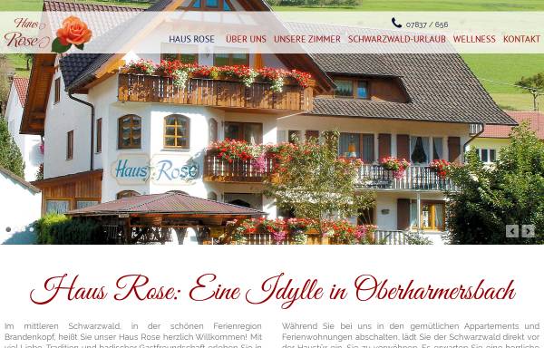 Vorschau von www.rose-oberharmersbach.de, Pension Rose
