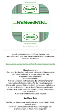 Vorschau der mobilen Webseite www.waldundwild.de, Wald und Wild