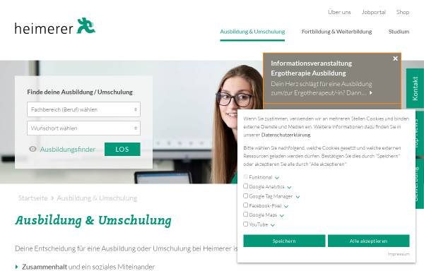 Vorschau von www.heimerer-schulen.de, heimerer schulen