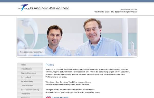 Vorschau von dr-van-thoor.com, Praxis Dr. Wim van Thoor