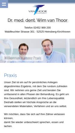 Vorschau der mobilen Webseite dr-van-thoor.com, Praxis Dr. Wim van Thoor