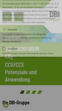 Vorschau der mobilen Webseite www.dbi-gti.de, Deutsches Brennstoffinstitut