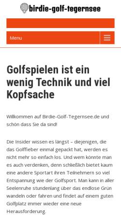 Vorschau der mobilen Webseite www.birdie-golf-tegernsee.de, Birdie Golf Tegernsee