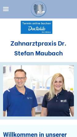 Vorschau der mobilen Webseite www.zahnarztpraxis-dr-maubach.de, Praxis Dr. Stefan Maubach