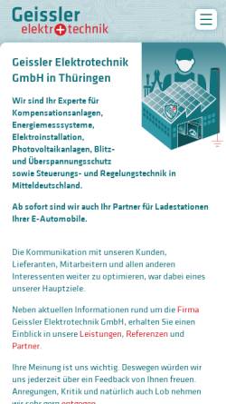 Vorschau der mobilen Webseite www.ge-et.de, Geissler Elektrotechnik GmbH